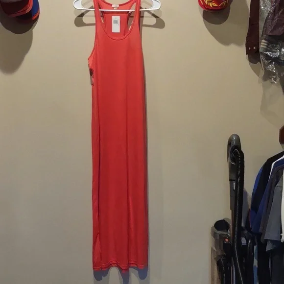 Tank Top Dress, Swim, Bathing Suit, Beach Cover,  Coral, M - Picture 2 of 7